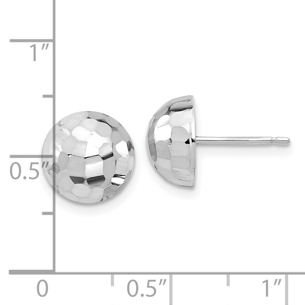 FJC Finejewelers 14 kt White Gold Bright Cut Polished 10mm Button Post Earrings 9.9 mm x 9.9 mm