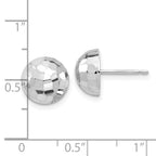FJC Finejewelers 14 kt White Gold Bright Cut Polished 10mm Button Post Earrings 9.9 mm x 9.9 mm