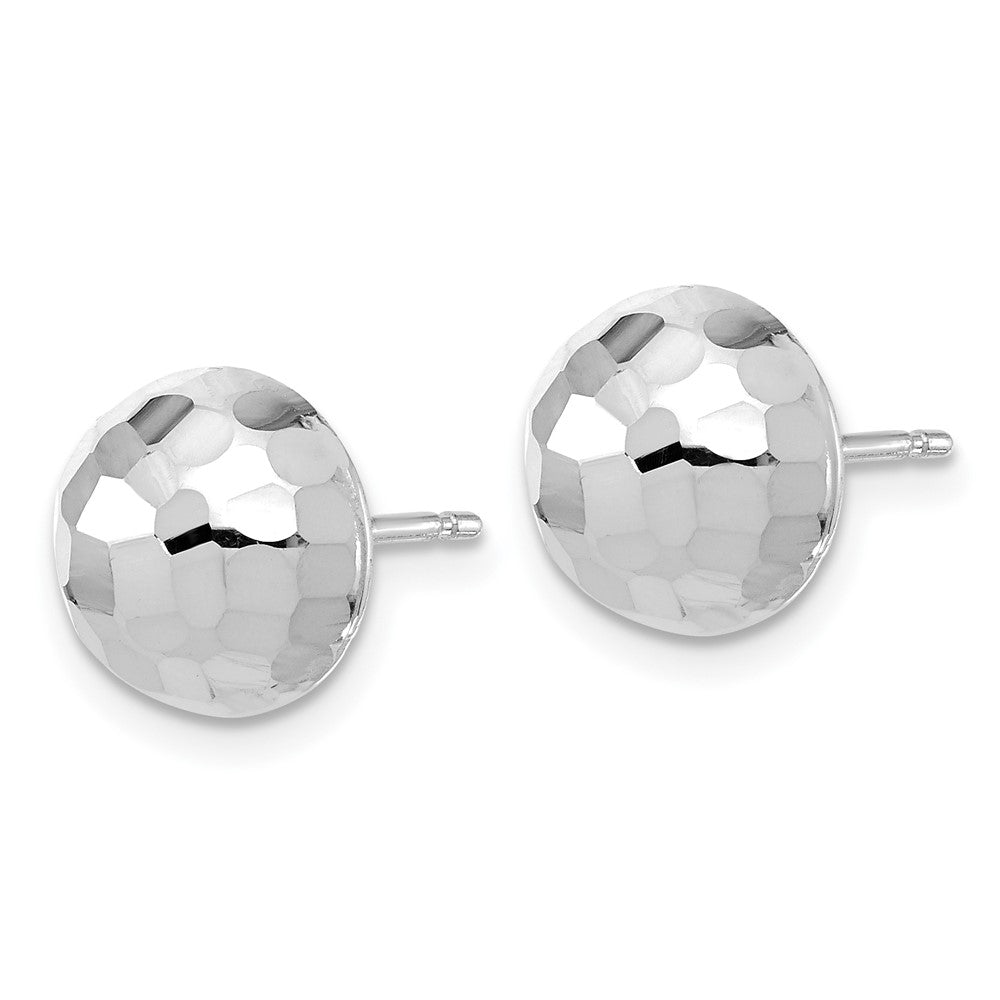 FJC Finejewelers 14 kt White Gold Bright Cut Polished 10mm Button Post Earrings 9.9 mm x 9.9 mm