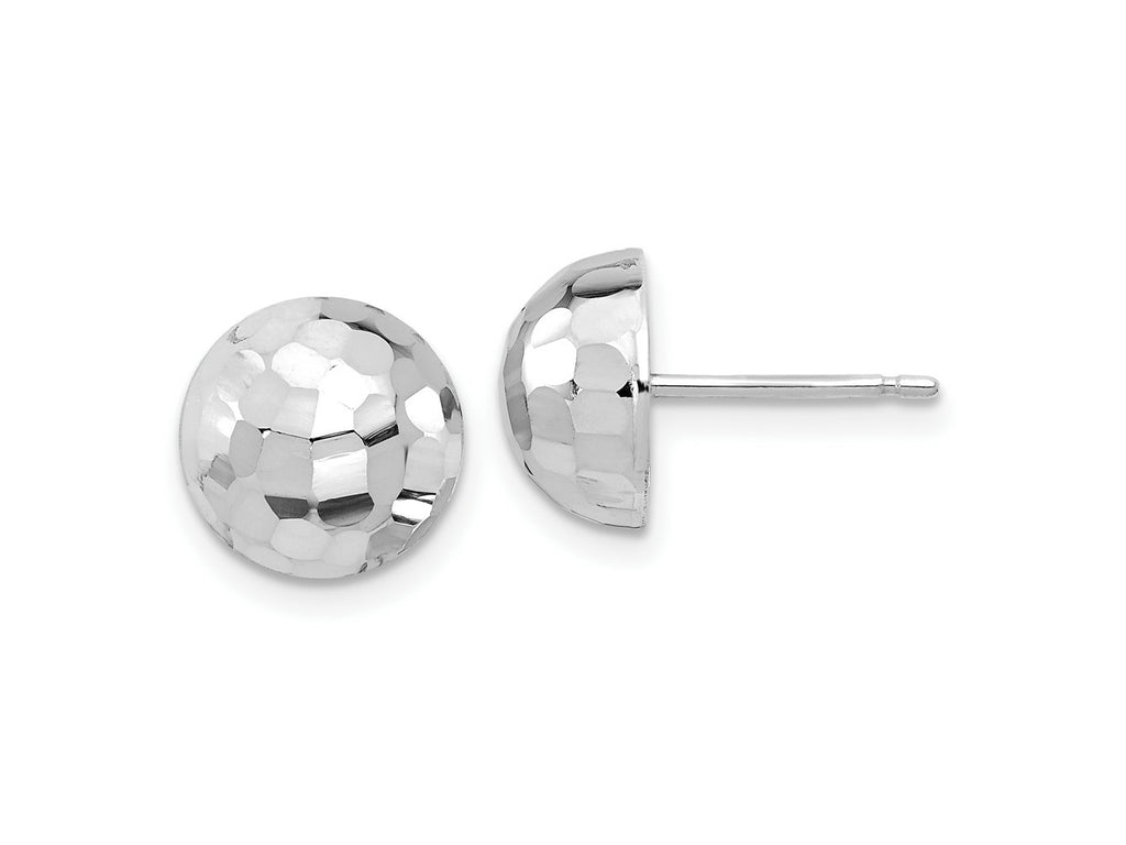 FJC Finejewelers 14 kt White Gold Bright Cut Polished 10mm Button Post Earrings 9.9 mm x 9.9 mm