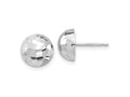 FJC Finejewelers 14 kt White Gold Bright Cut Polished 10mm Button Post Earrings 9.9 mm x 9.9 mm