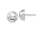FJC Finejewelers 14 kt White Gold Bright Cut Polished 10mm Button Post Earrings 9.9 mm x 9.9 mm