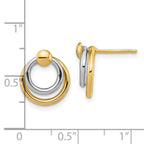 FJC Finejewelers 14 kt Two Tone Gold Two-tone Polished Post Dangle Earrings 13 mm x 11 mm