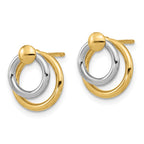 FJC Finejewelers 14 kt Two Tone Gold Two-tone Polished Post Dangle Earrings 13 mm x 11 mm