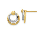 FJC Finejewelers 14 kt Two Tone Gold Two-tone Polished Post Dangle Earrings 13 mm x 11 mm
