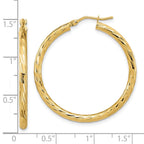 FJC Finejewelers 14 kt Yellow Gold Polished Bright Cut Hoop Earrings 34 mm x 33 mm