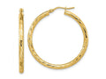 FJC Finejewelers 14 kt Yellow Gold Polished Bright Cut Hoop Earrings 34 mm x 33 mm