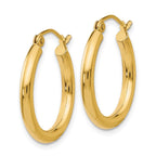 FJC Finejewelers 14 kt Yellow Gold Polished 2.5mm Lightweight Tube Hoop Earrings