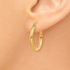 FJC Finejewelers 14 kt Yellow Gold Polished 2.5mm Lightweight Tube Hoop Earrings