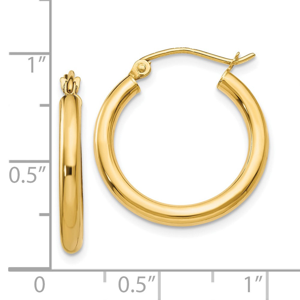 FJC Finejewelers 14 kt Yellow Gold Polished 2.5mm Lightweight Tube Hoop Earrings