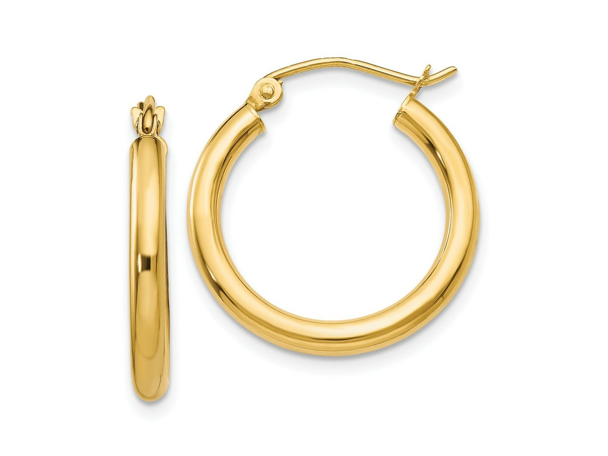FJC Finejewelers 14 kt Yellow Gold Polished 2.5mm Lightweight Tube Hoop Earrings
