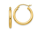 FJC Finejewelers 14 kt Yellow Gold Polished 2.5mm Lightweight Tube Hoop Earrings