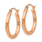 FJC Finejewelers 14 kt Rose Gold Polished 2.5mm Lightweight Tube Hoop Earrings
