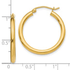 FJC Finejewelers 14 kt Yellow Gold Polished 2.5mm Lightweight Tube Hoop Earrings