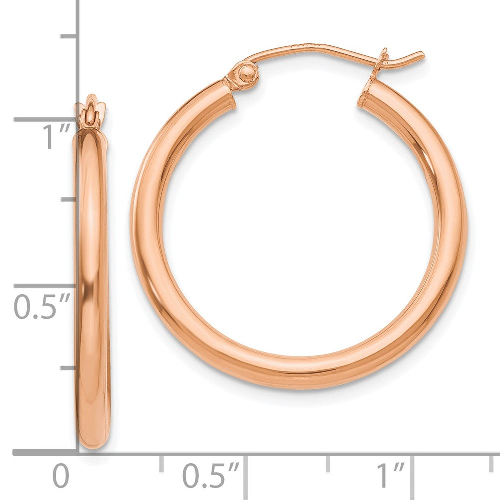 FJC Finejewelers 14 kt Rose Gold Hoops Polished 2.5mm Lightweight Tube Hoop Earrings