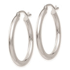 FJC Finejewelers 14 kt White Gold Polished 2.5mm Light weight Tube Hoop Earrings
