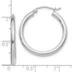 FJC Finejewelers 14 kt White Gold Polished 2.5mm Light weight Tube Hoop Earrings