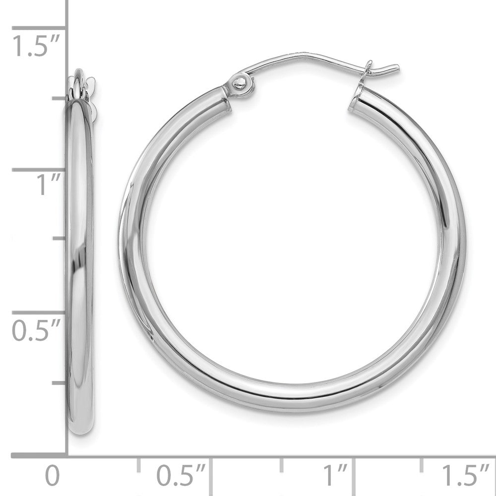FJC Finejewelers 14 kt White Gold 2.5mm Lightweight Tube Hoop Earrings
