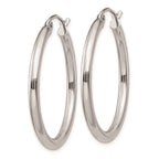 FJC Finejewelers 14 kt White Gold 2.5mm Lightweight Tube Hoop Earrings