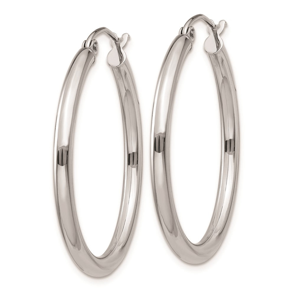 FJC Finejewelers 14 kt White Gold 2.5mm Lightweight Tube Hoop Earrings