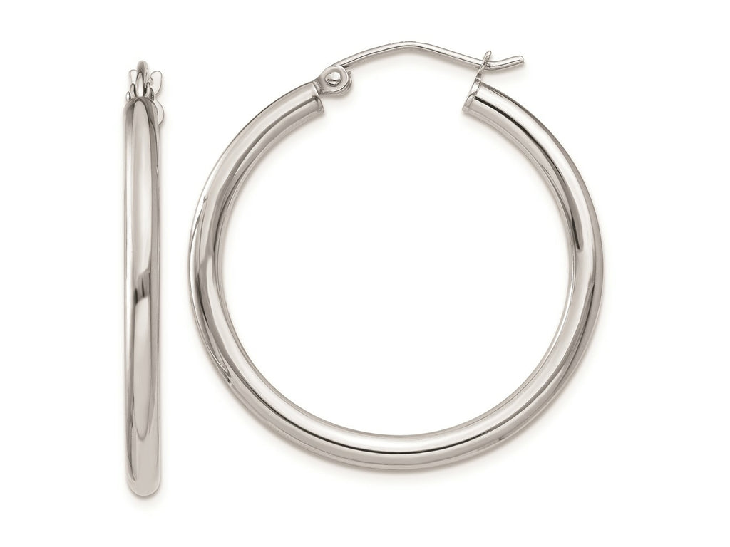 FJC Finejewelers 14 kt White Gold 2.5mm Lightweight Tube Hoop Earrings