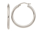 FJC Finejewelers 14 kt White Gold 2.5mm Lightweight Tube Hoop Earrings