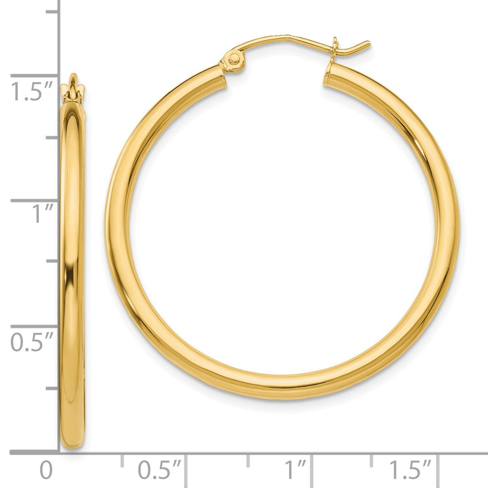 FJC Finejewelers 14 kt Yellow Gold Polished 2.5mm Lightweight Tube Hoop Earrings
