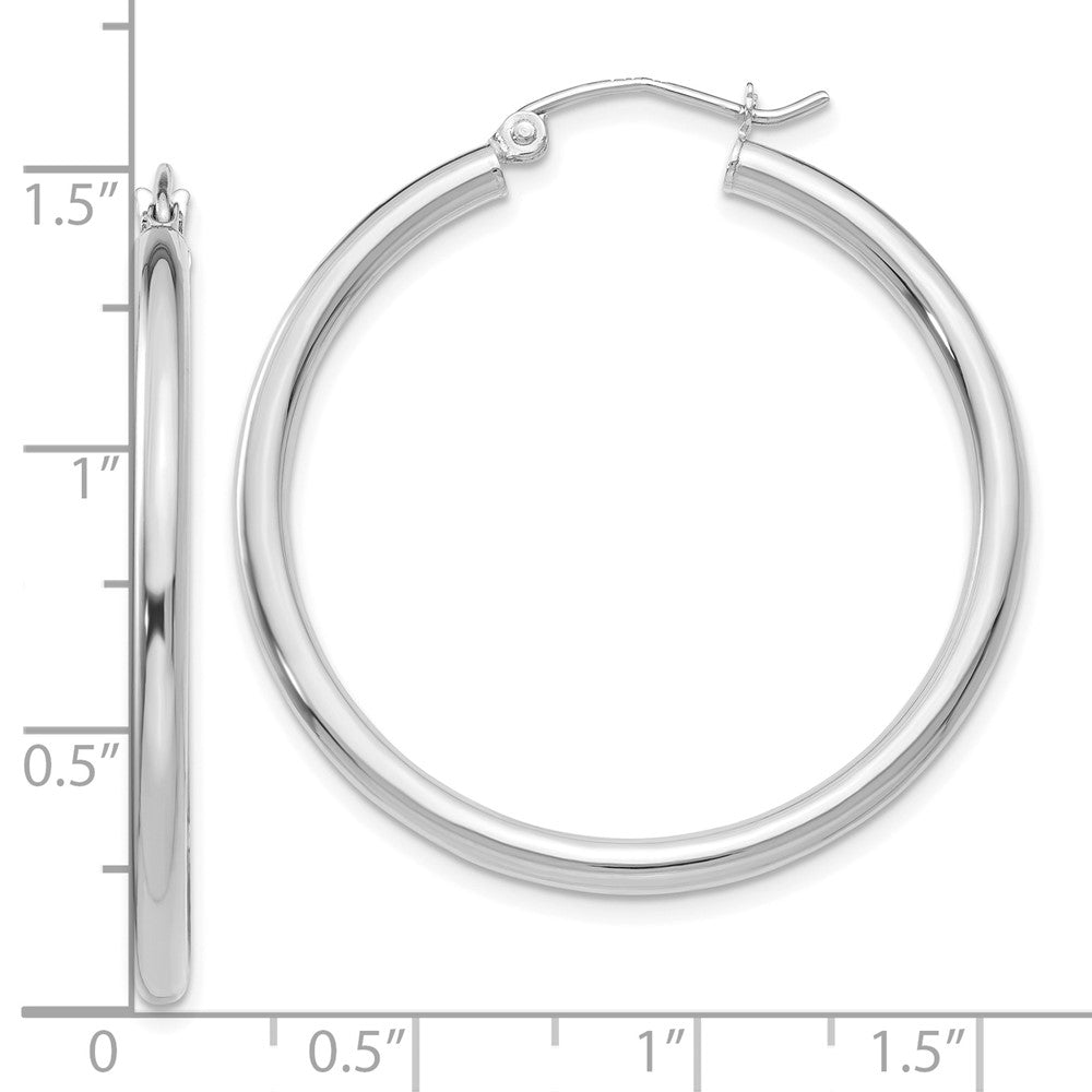 FJC Finejewelers 14 kt White Gold Hoops Polished 2.5mm Lightweight Tube Hoop Earrings