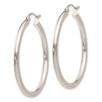 FJC Finejewelers 14 kt White Gold Hoops Polished 2.5mm Lightweight Tube Hoop Earrings
