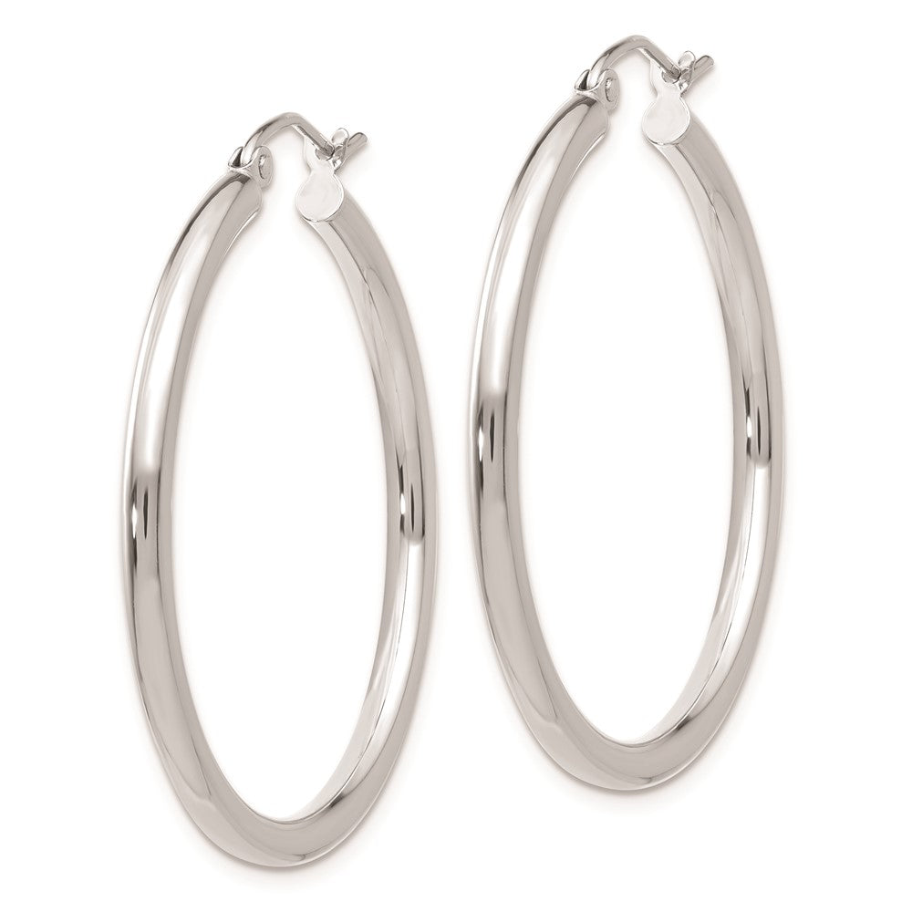 FJC Finejewelers 14 kt White Gold Hoops Polished 2.5mm Lightweight Tube Hoop Earrings