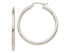 FJC Finejewelers 14 kt White Gold Hoops Polished 2.5mm Lightweight Tube Hoop Earrings