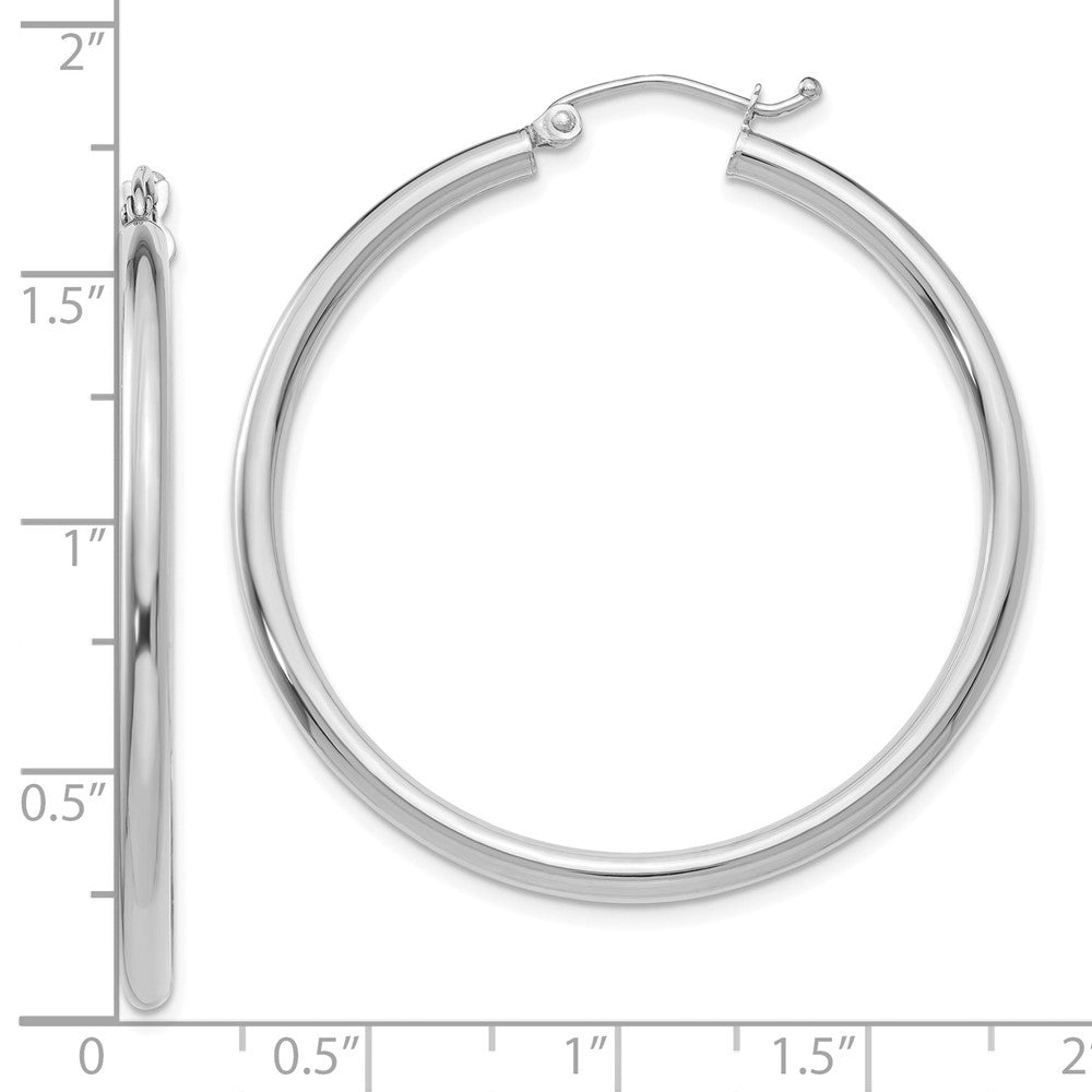 FJC Finejewelers 14 kt White Gold Lightweight Polished 2.5mm Tube Hoop Earrings