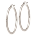 FJC Finejewelers 14 kt White Gold Lightweight Polished 2.5mm Tube Hoop Earrings