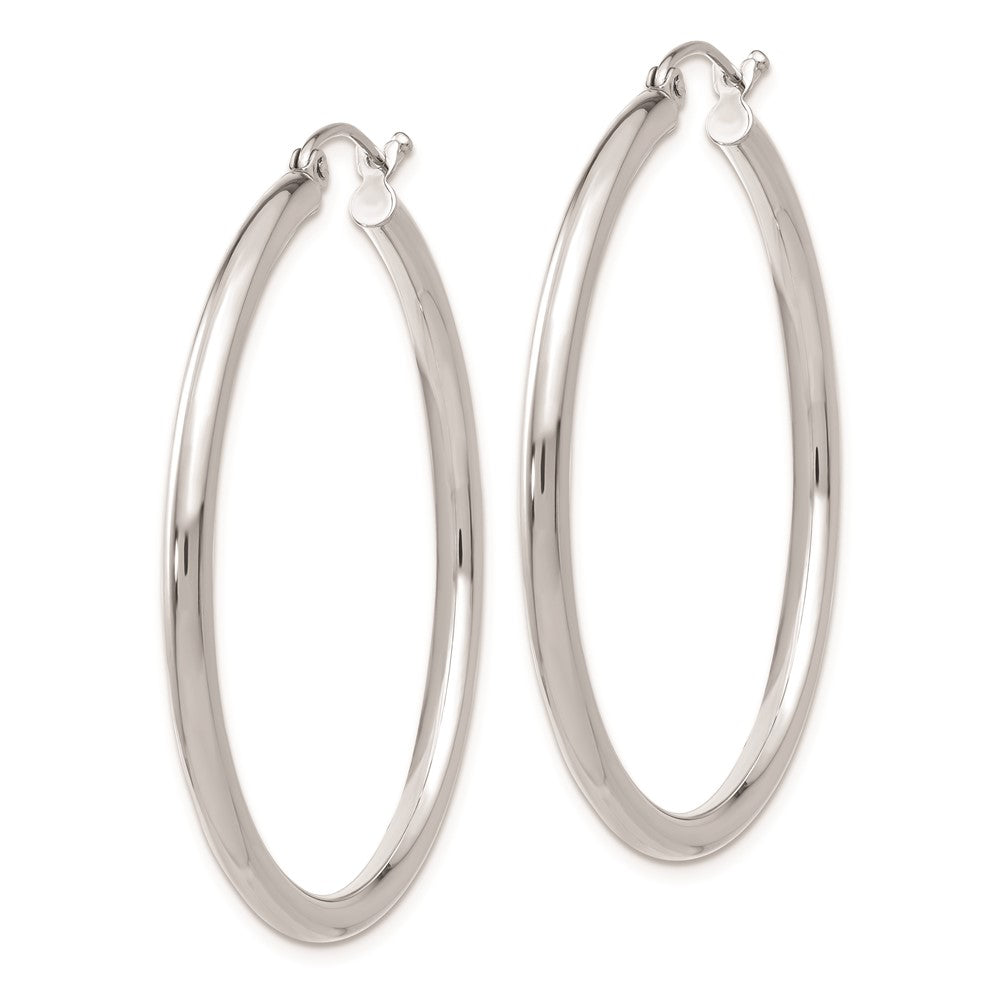 FJC Finejewelers 14 kt White Gold Lightweight Polished 2.5mm Tube Hoop Earrings