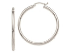 FJC Finejewelers 14 kt White Gold Lightweight Polished 2.5mm Tube Hoop Earrings