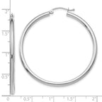 FJC Finejewelers 14 kt White Gold Polished 2.5mm Lightweight Tube Hoop Earrings