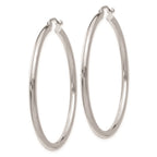 FJC Finejewelers 14 kt White Gold Polished 2.5mm Lightweight Tube Hoop Earrings