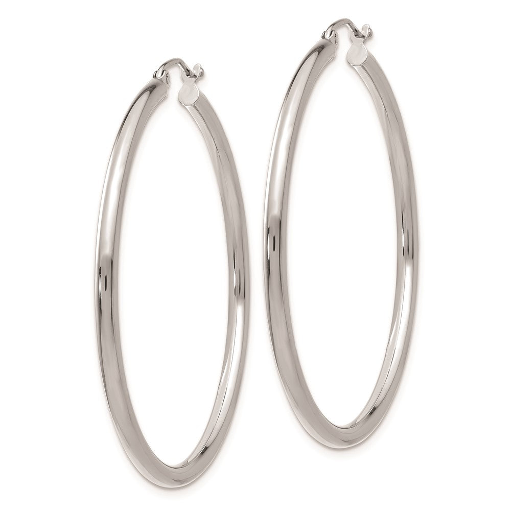 FJC Finejewelers 14 kt White Gold Polished 2.5mm Lightweight Tube Hoop Earrings