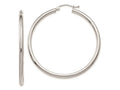FJC Finejewelers 14 kt White Gold Polished 2.5mm Lightweight Tube Hoop Earrings