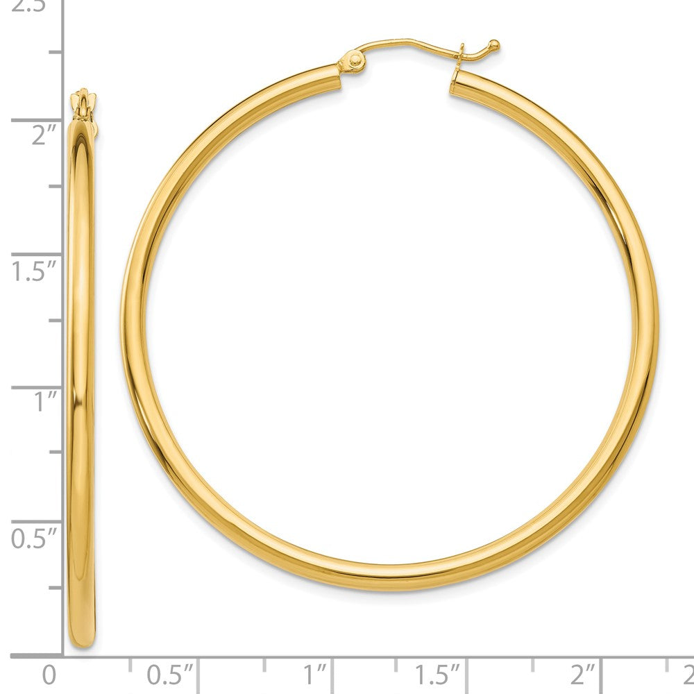 FJC Finejewelers 14 kt Yellow Gold Polished 2.5mm Lightweight Tube Hoop Earrings