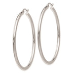 FJC Finejewelers 14 kt White Gold Polished Hoops 2.5mm Lightweight Tube Earrings