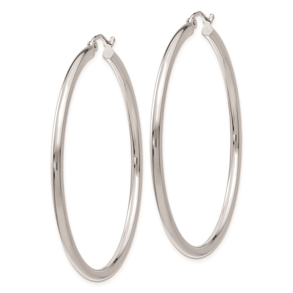 FJC Finejewelers 14 kt White Gold Polished Hoops 2.5mm Lightweight Tube Earrings