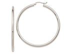 FJC Finejewelers 14 kt White Gold Polished Hoops 2.5mm Lightweight Tube Earrings