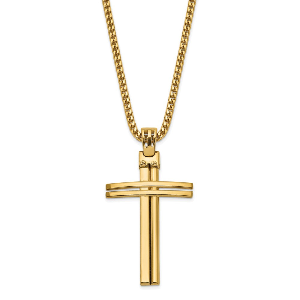 FJC Finejewelers 14 kt Yellow Gold Fancy Polished Cross Charm 50 x 28 mm
