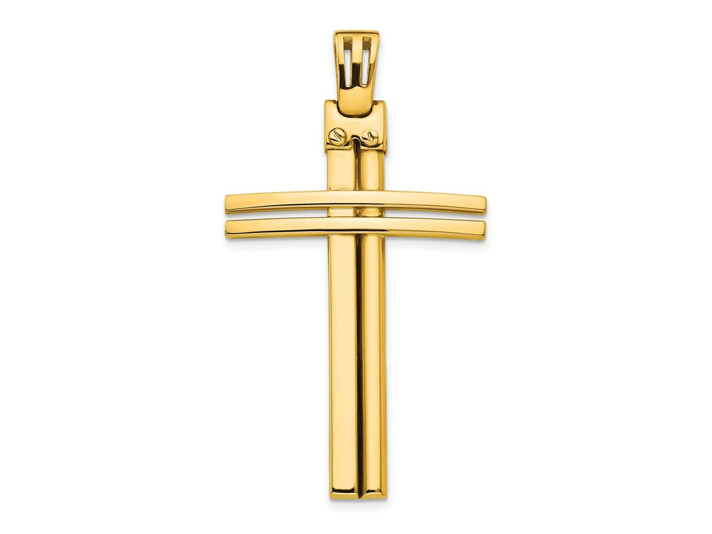 FJC Finejewelers 14 kt Yellow Gold Fancy Polished Cross Charm 50 x 28 mm