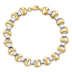 FJC Finejewelers 14 kt Two Tone Gold Polished Fancy Link Bracelet 7.5 Inches x 9 mm