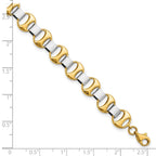 FJC Finejewelers 14 kt Two Tone Gold Polished Fancy Link Bracelet 7.5 Inches x 9 mm