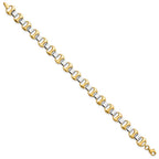 FJC Finejewelers 14 kt Two Tone Gold Polished Fancy Link Bracelet 7.5 Inches x 9 mm