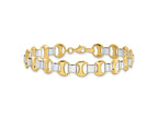 FJC Finejewelers 14 kt Two Tone Gold Polished Fancy Link Bracelet 7.5 Inches x 9 mm