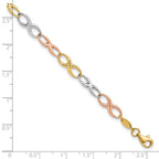 FJC Finejewelers 14 kt Tri Color Gold Tri-color Infinity Symbol Link Bracelet 7.5 Inches x 5 mm